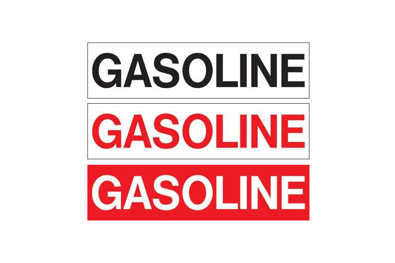Gasoline Decals<br>12" x 3"