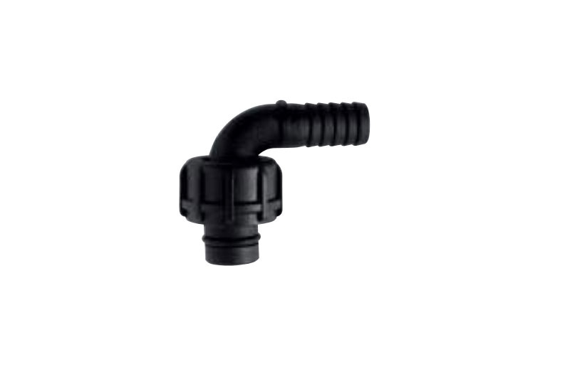 Poly Adaptor 1" MBSP X 90 Degree Hose Barb