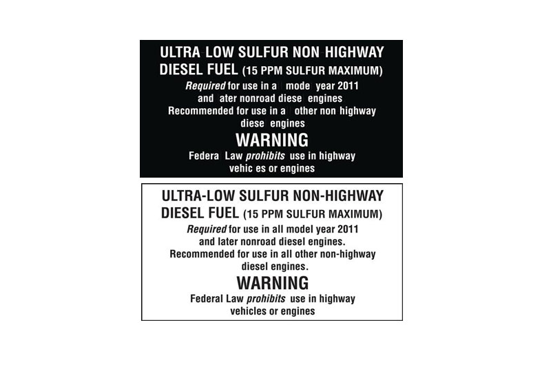 Ultra Low Sulphur Non HWY Diesel 15 PPM<br> 5.25" X 2.75"