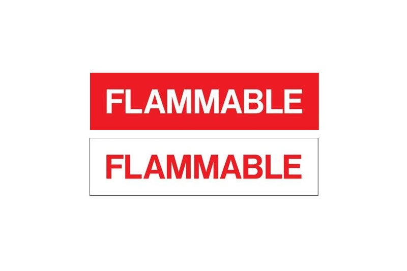 Flammable Decals<br> 12" X 3"