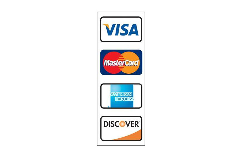 Credit Card Decal<br> 2" X 7"