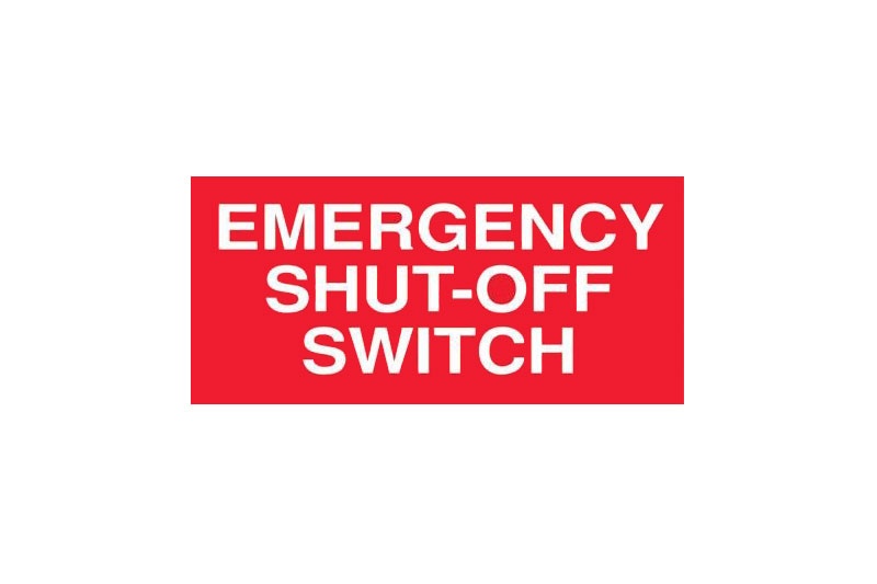 Emergency Shut-Off Switch<br>13" X 6"