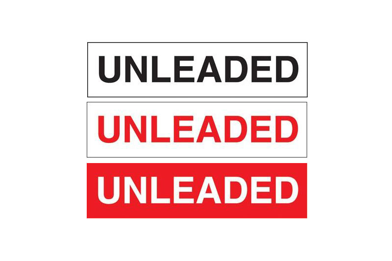 Unleaded Decals<br>12" X 3"
